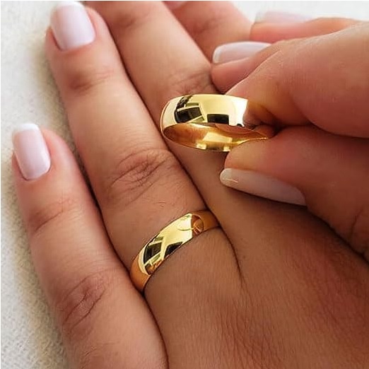 Aliança Banhada a Ouro 18k 6mm Abaulada /unidade