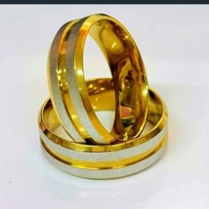 Aliança Prata com Banho de Ouro 18K 6mm | Acabamento Fosco e Bordas Polidas | Unidade